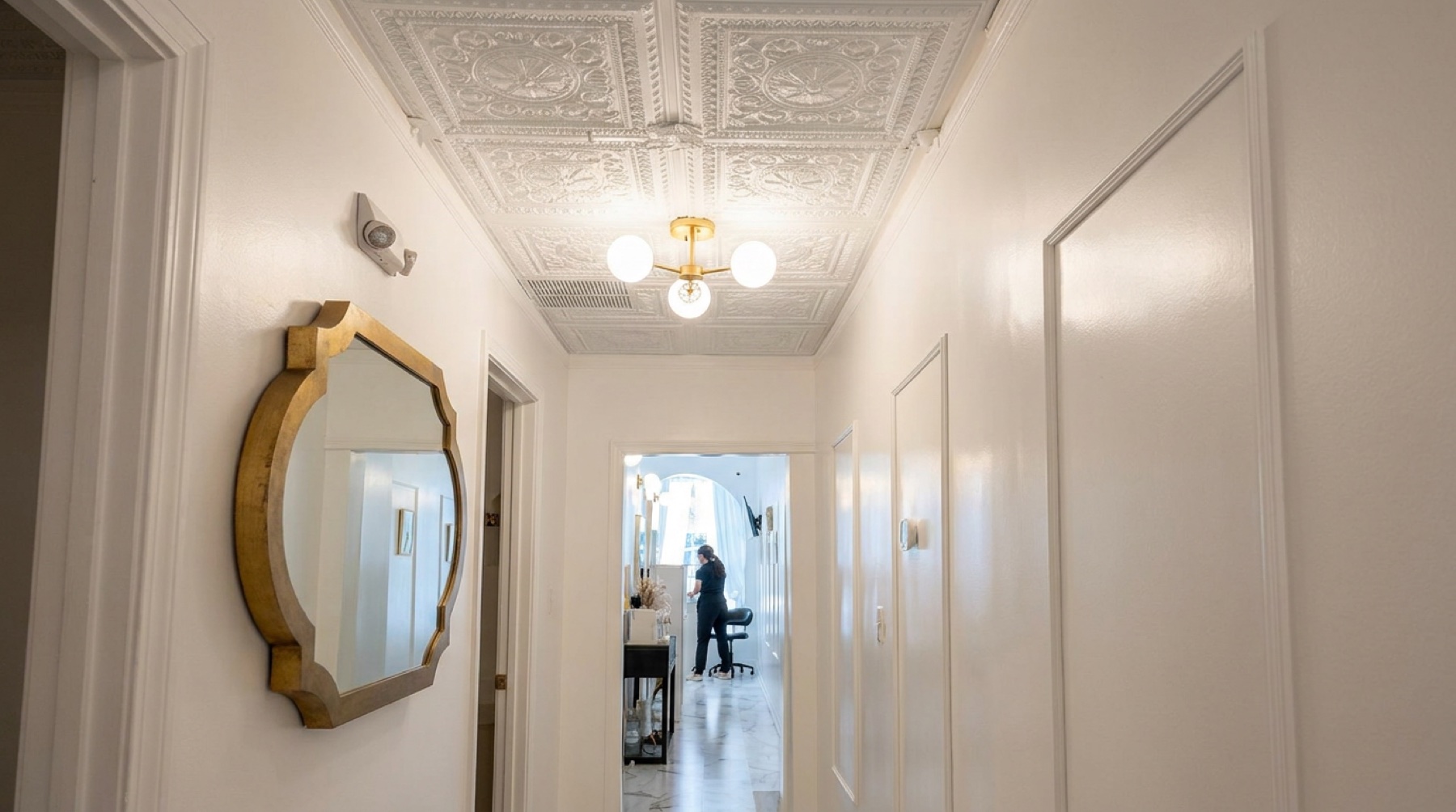Bright hallway inside SOLÉNE Medical Aesthetics